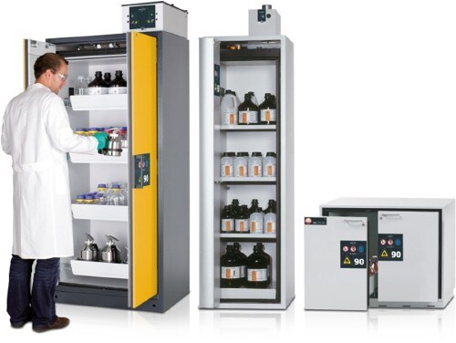 Asecos Safety Storage Cabinet, 30 Min fire resistant, 3 Shelves, 1 Door